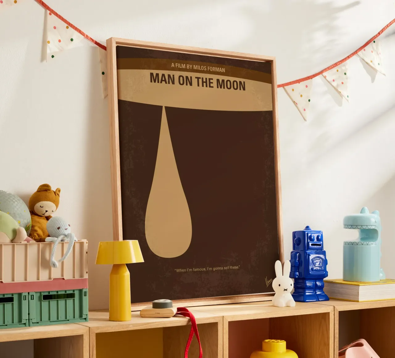 No675 My Man on the Moon minimal movie poster tela con Cornice a cassetta da Chungkong