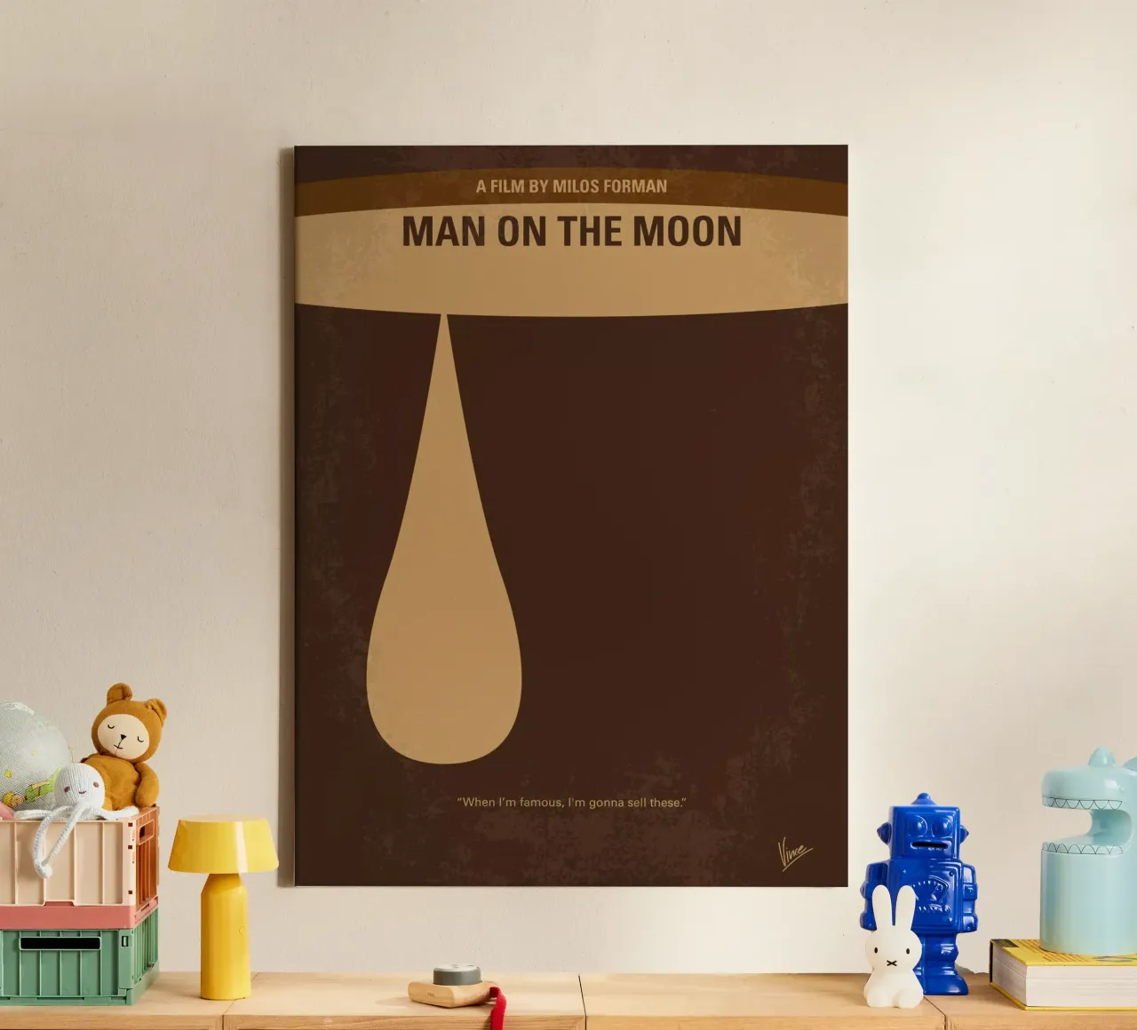 No675 My Man on the Moon minimal movie poster tela con Cornice a cassetta da Chungkong