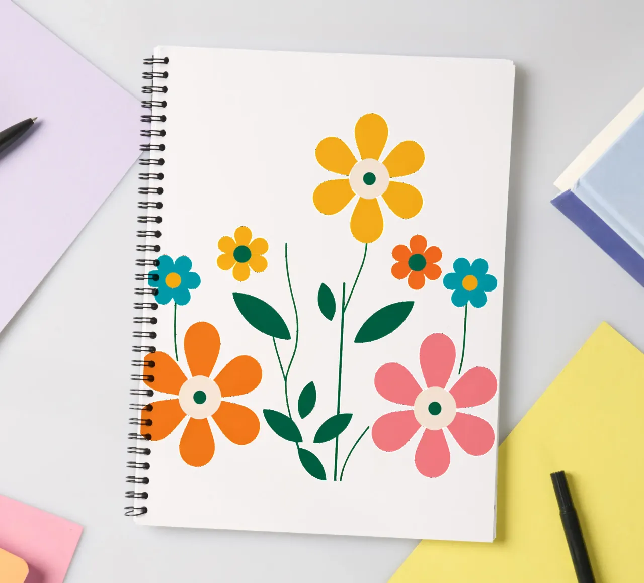 Fleurs vintages 2 spiral notebook by Rezh creations
