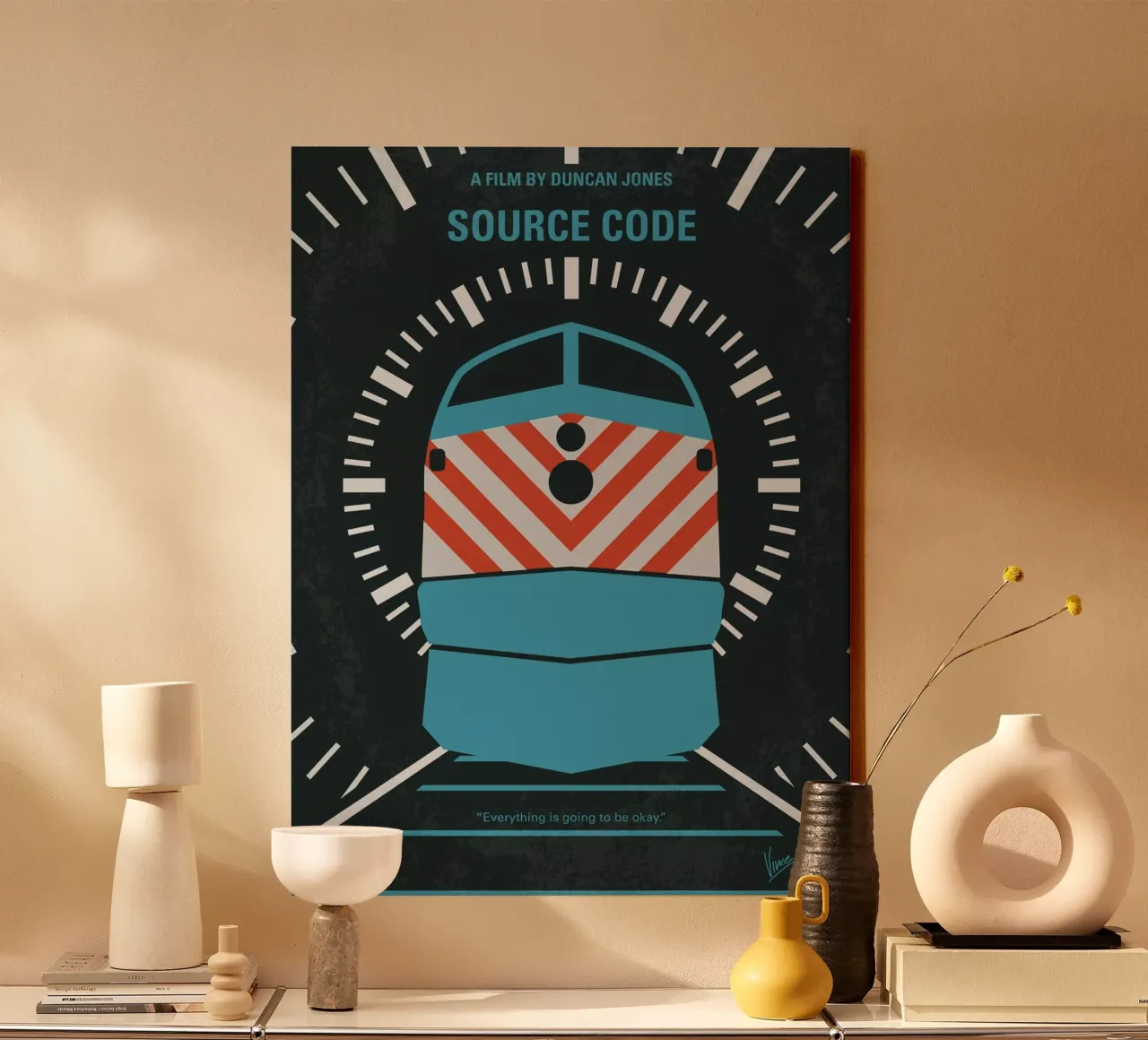No685 My Source Code minimal movie poster toile de Chungkong