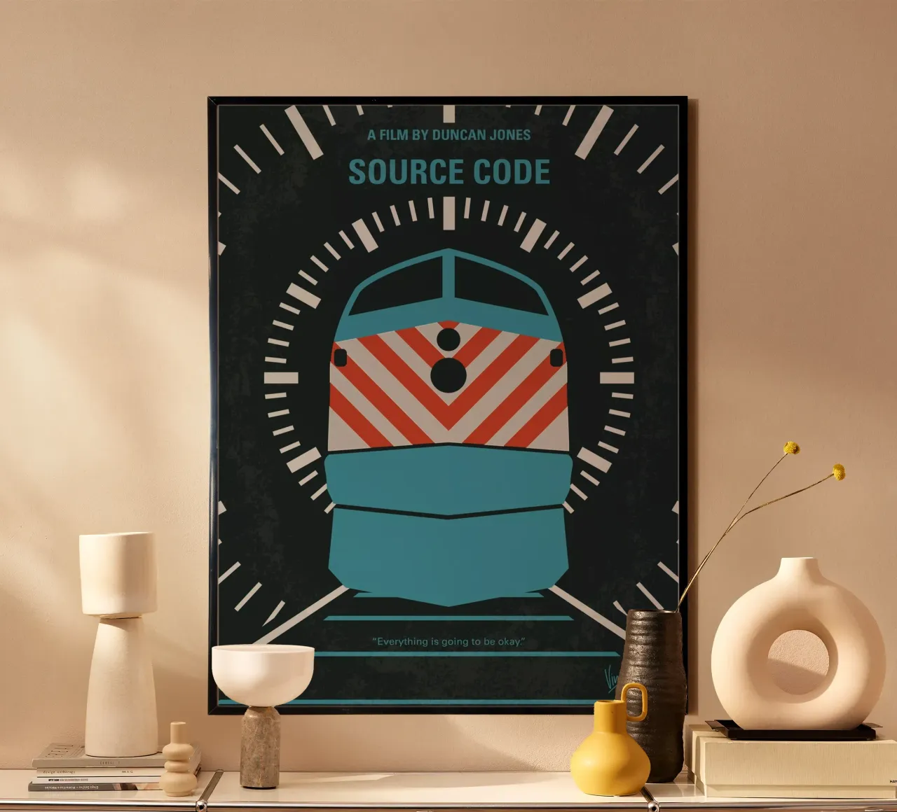 No685 My Source Code minimal movie poster carta hahnemühle da Chungkong