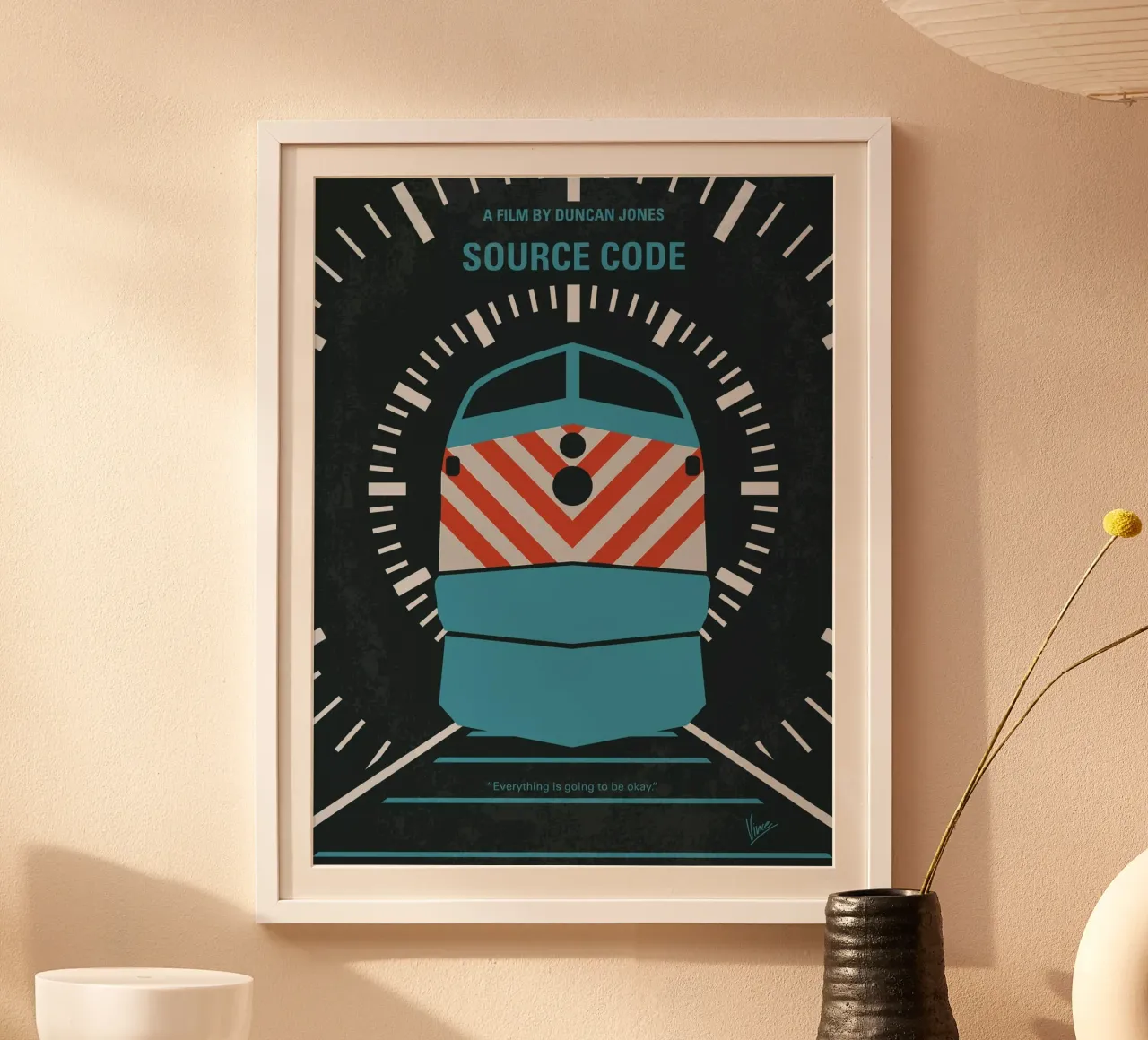 No685 My Source Code minimal movie poster carta hahnemühle da Chungkong