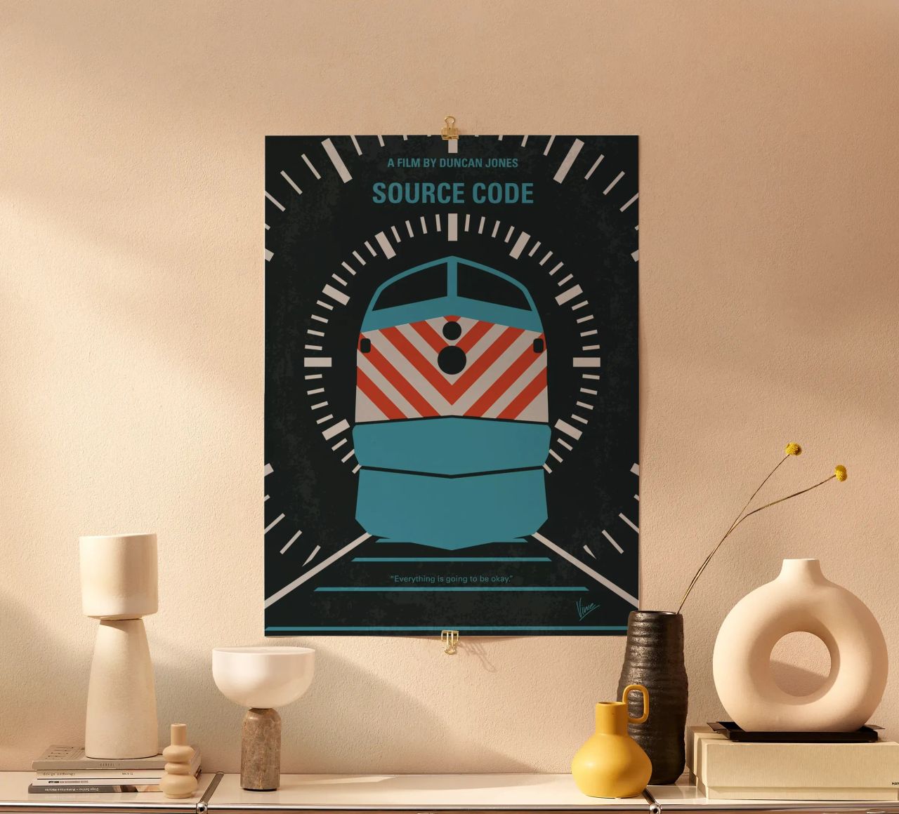 No685 My Source Code minimal movie poster poster da Chungkong