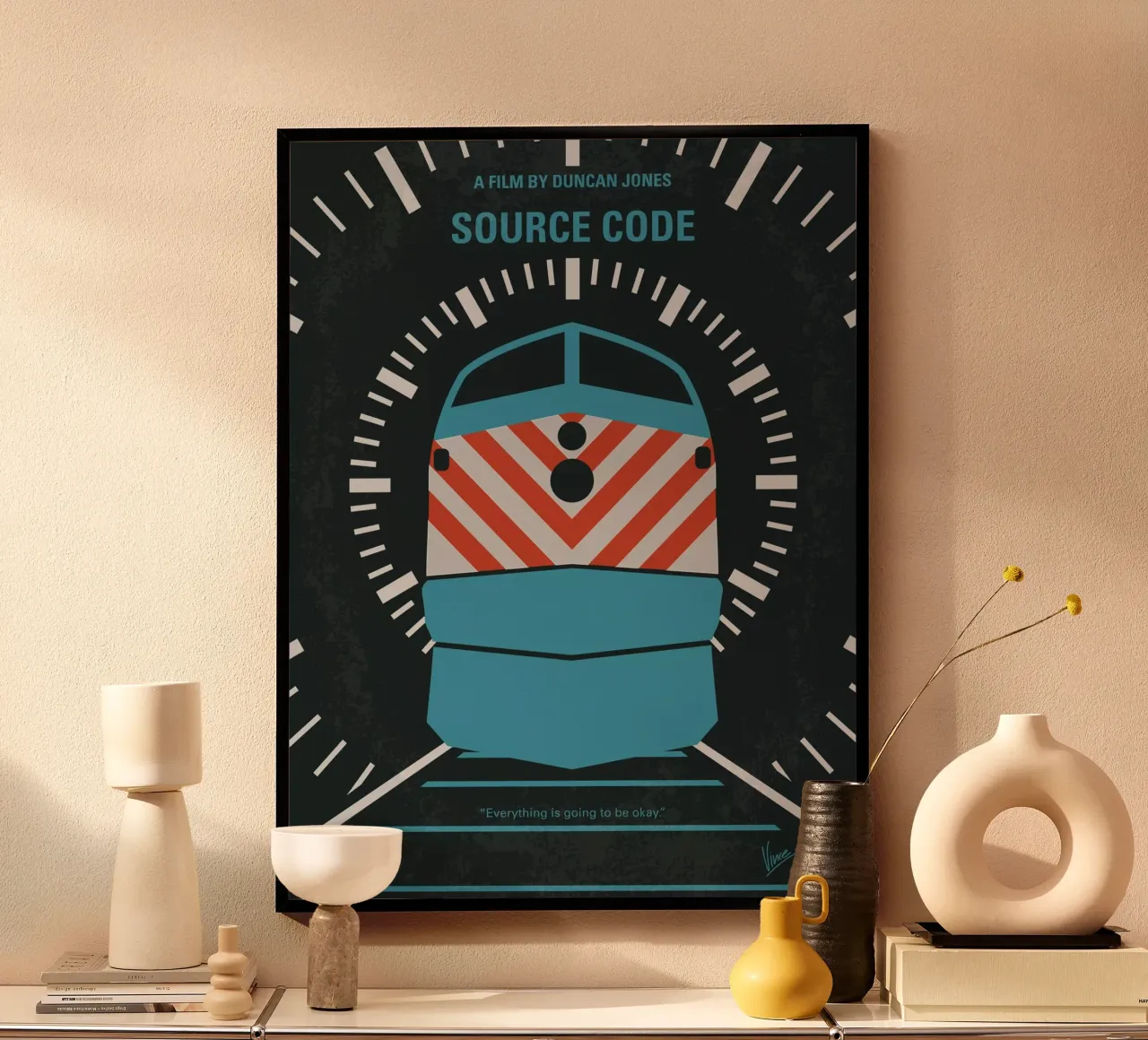 No685 My Source Code minimal movie poster carta hahnemühle da Chungkong