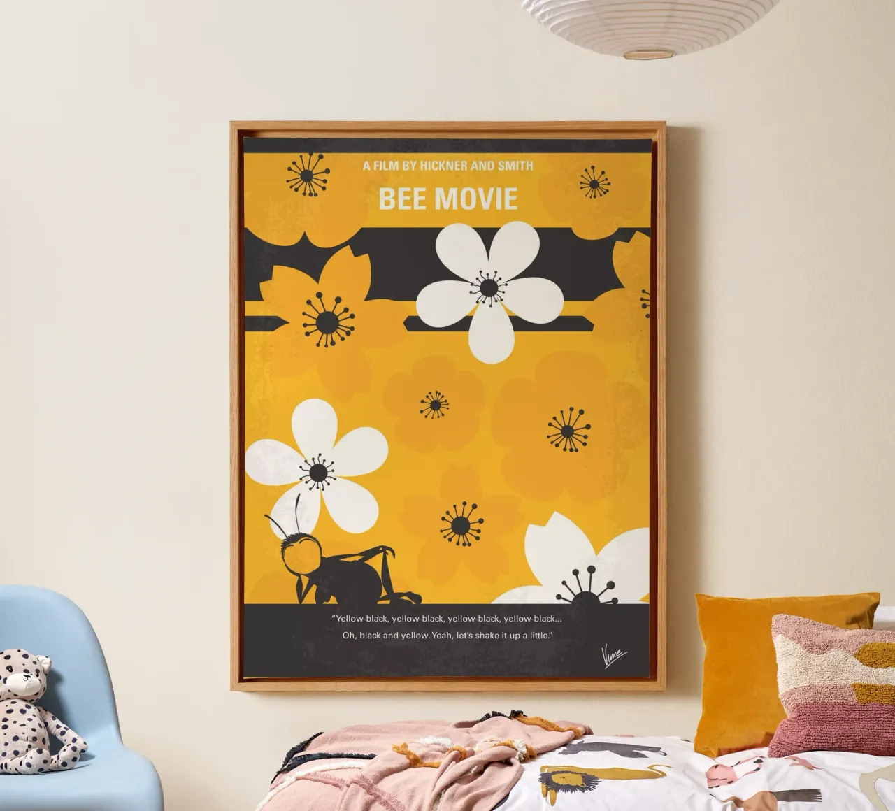 No687 My Bee Movie minimal movie poster canvas met Baklijst van Chungkong