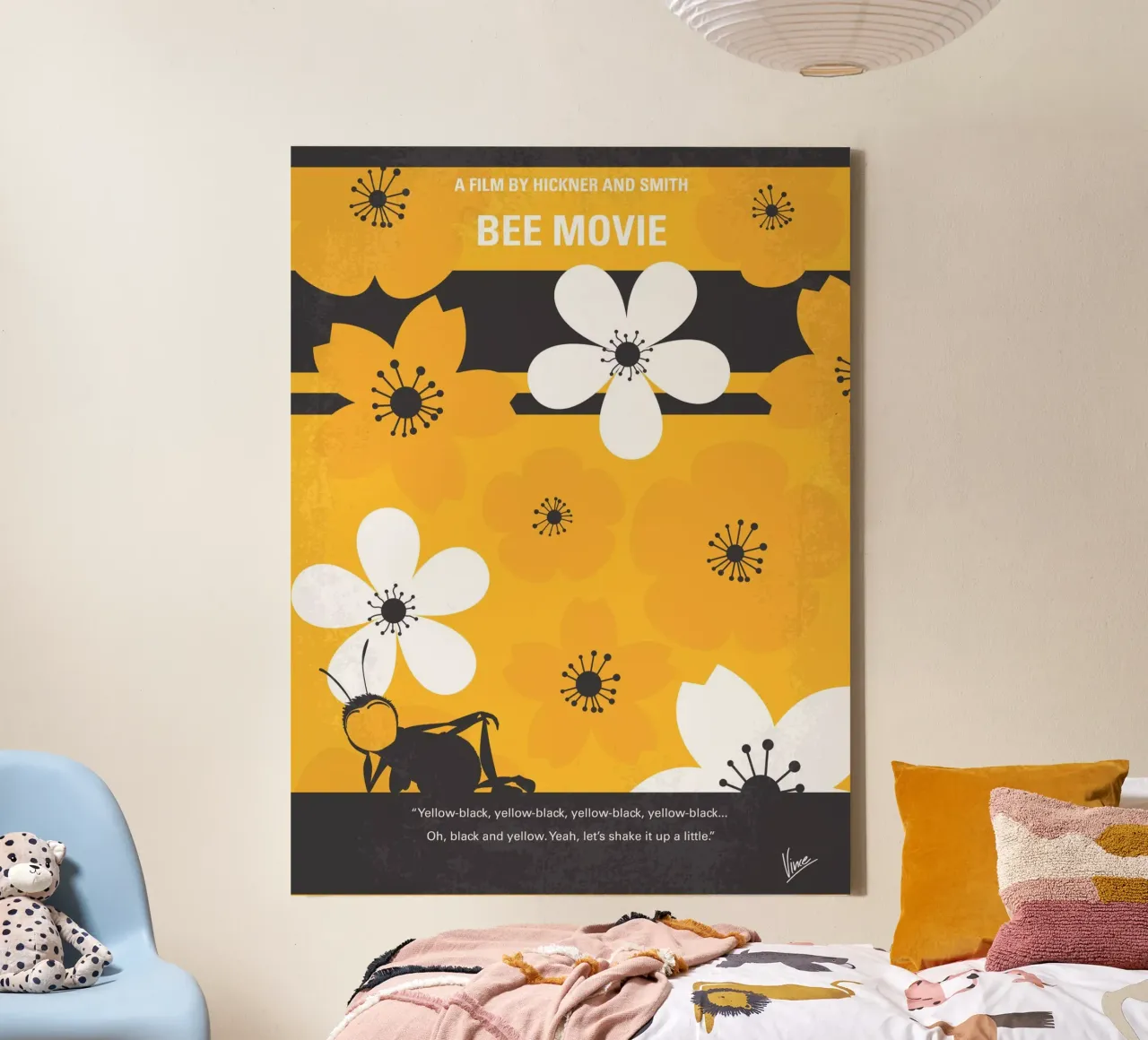 No687 My Bee Movie minimal movie poster canvas met Baklijst van Chungkong