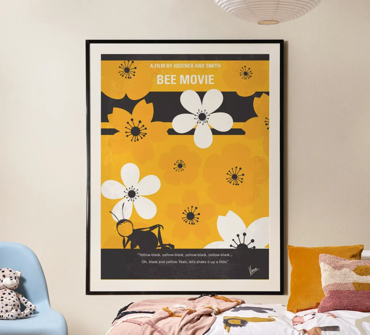 No687 My Bee Movie minimal movie poster poster avec cadre en aluminium de Chungkong