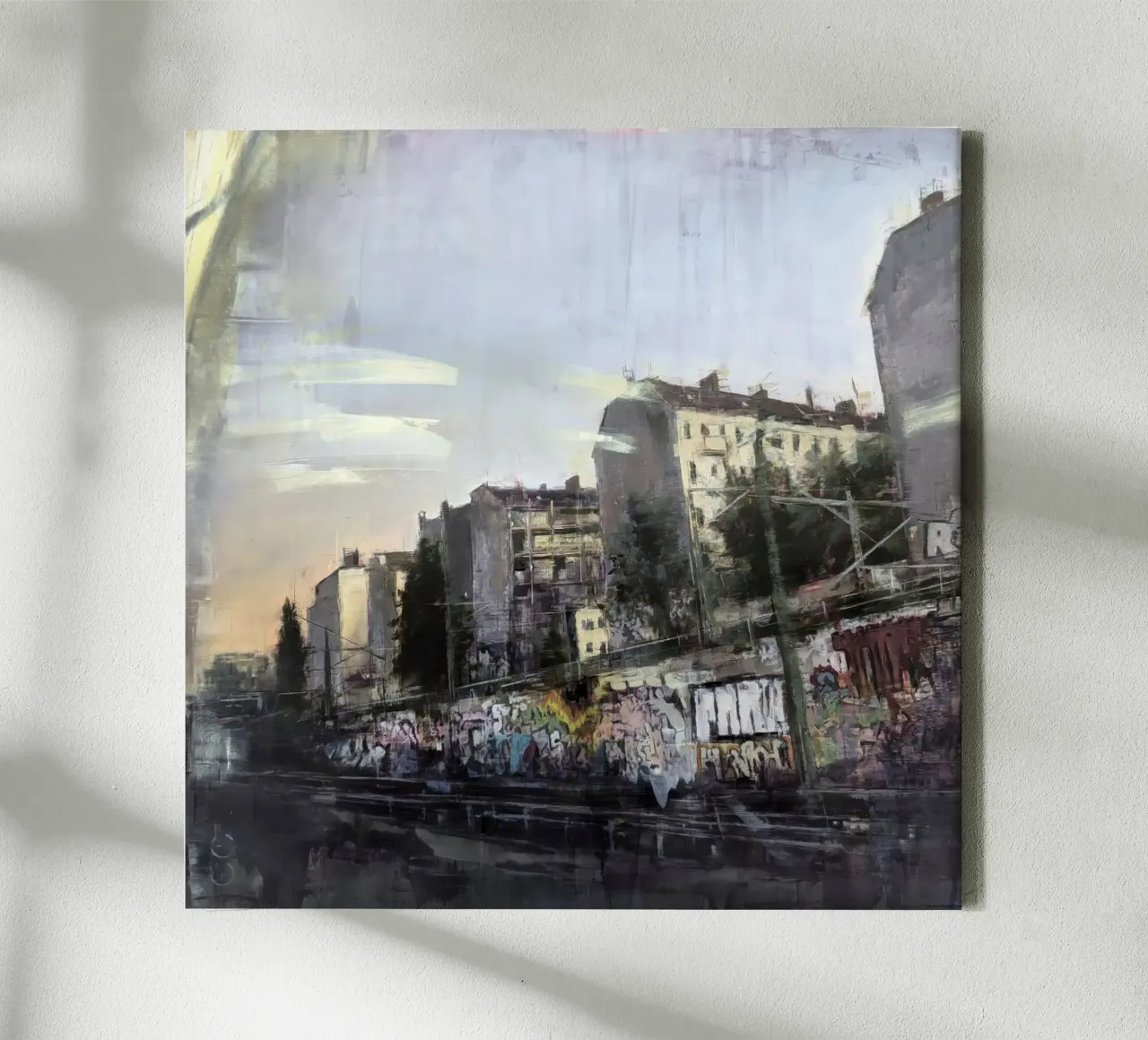 "BERLIN_24_03" Art print oil painting canvas with Floater frame by Eduard Warkentin Art