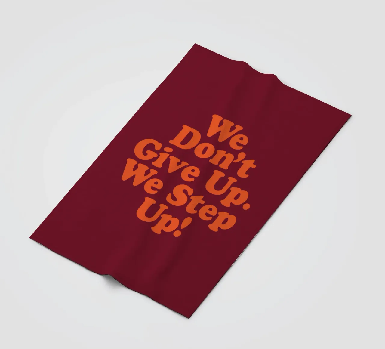 We Don't Give Up We Step Up Typography Design fleece blanket by THE MOTIVATED TYPE
