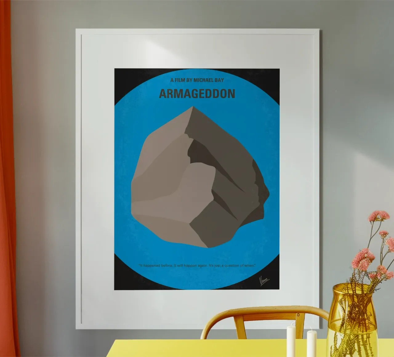 No695 My Armageddon minimal movie poster poster con telaio in legno da Chungkong