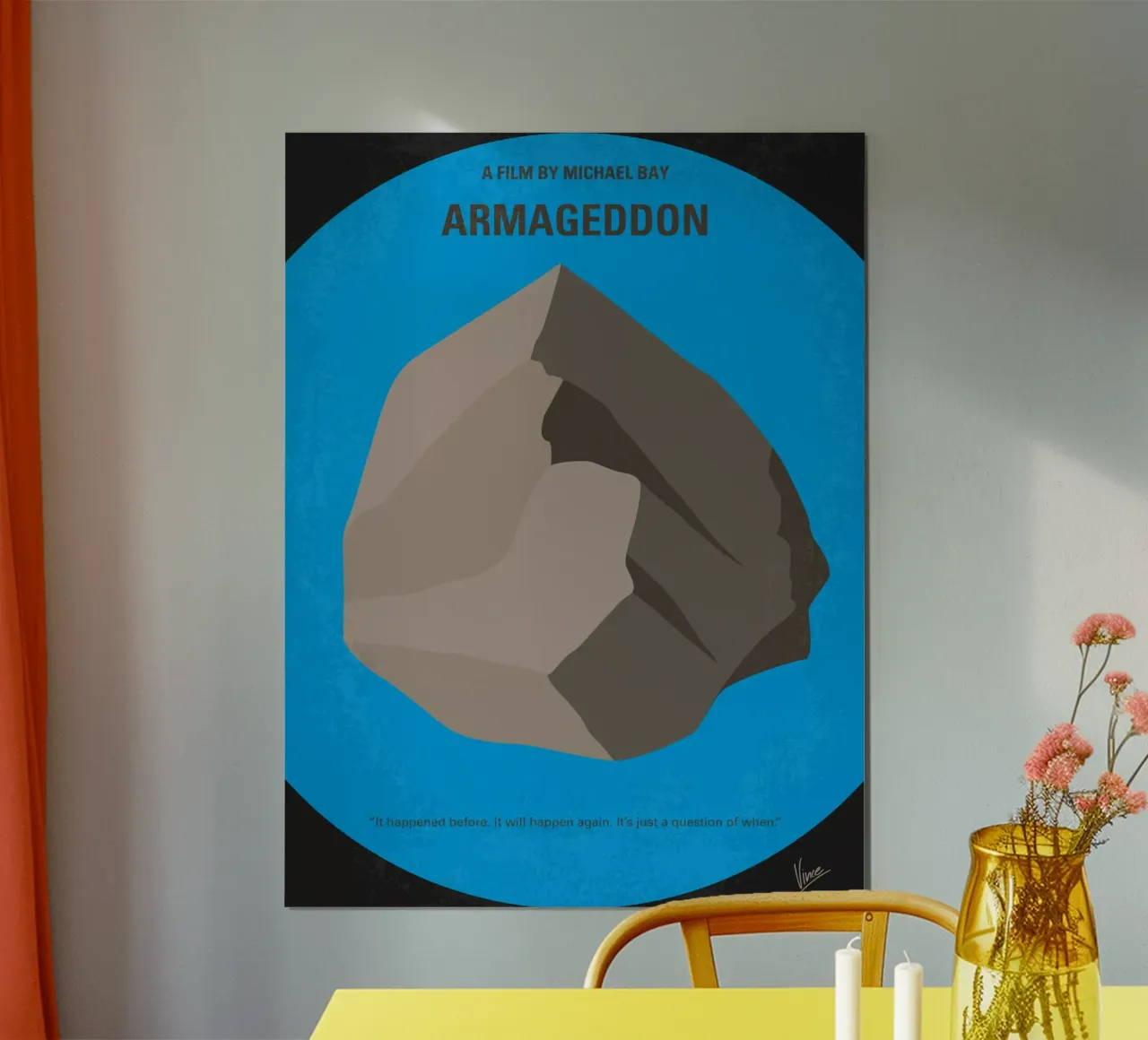 No695 My Armageddon minimal movie poster poster con telaio in legno da Chungkong
