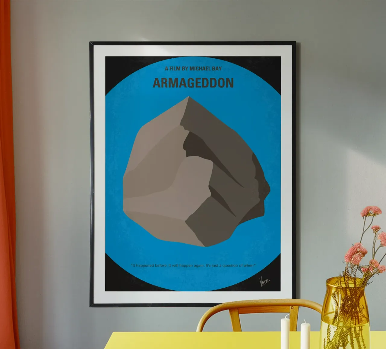 No695 My Armageddon minimal movie poster poster con telaio in legno da Chungkong