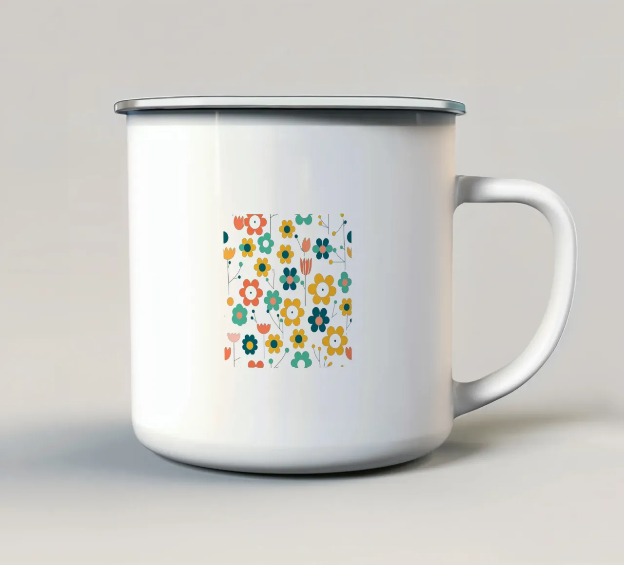 Fleurs vintages 4 tazza in smalto da Rezh creations