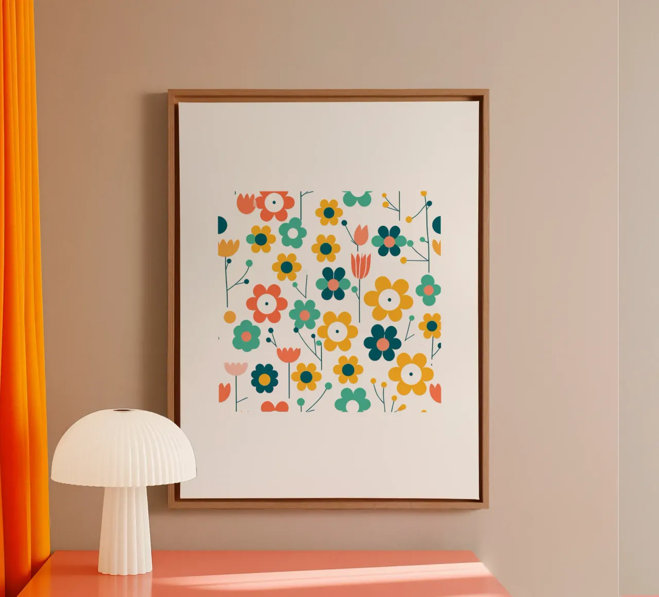 Fleurs vintages 4 tela con Cornice a cassetta da Rezh creations