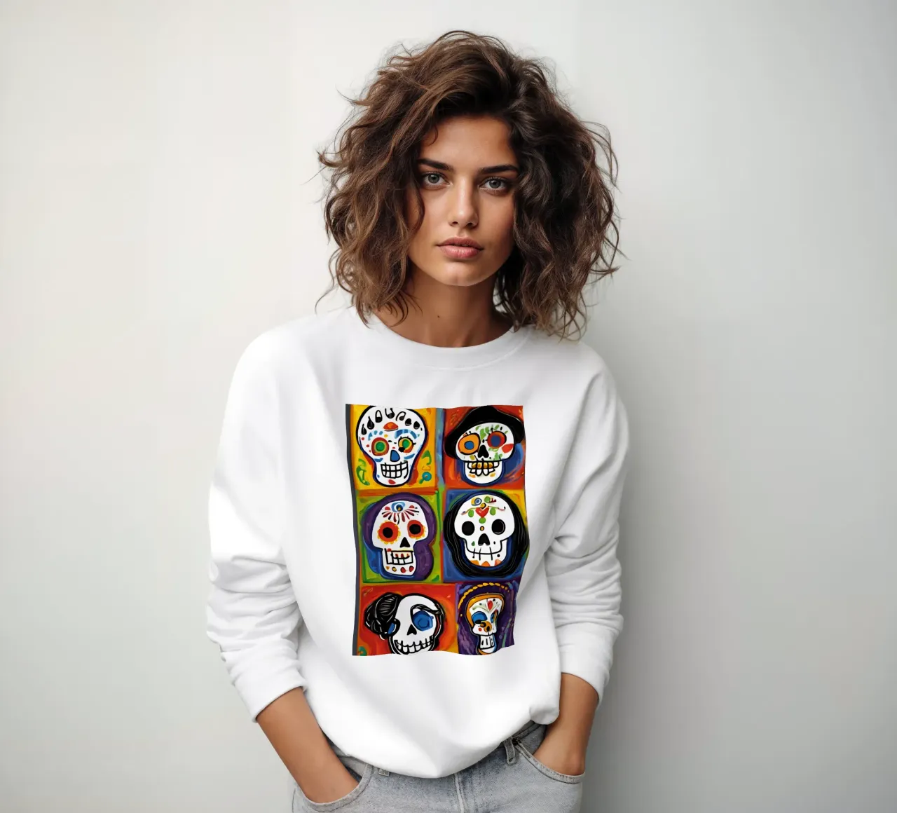 teschio colorato per bambini 1 felpa da Rezh creations
