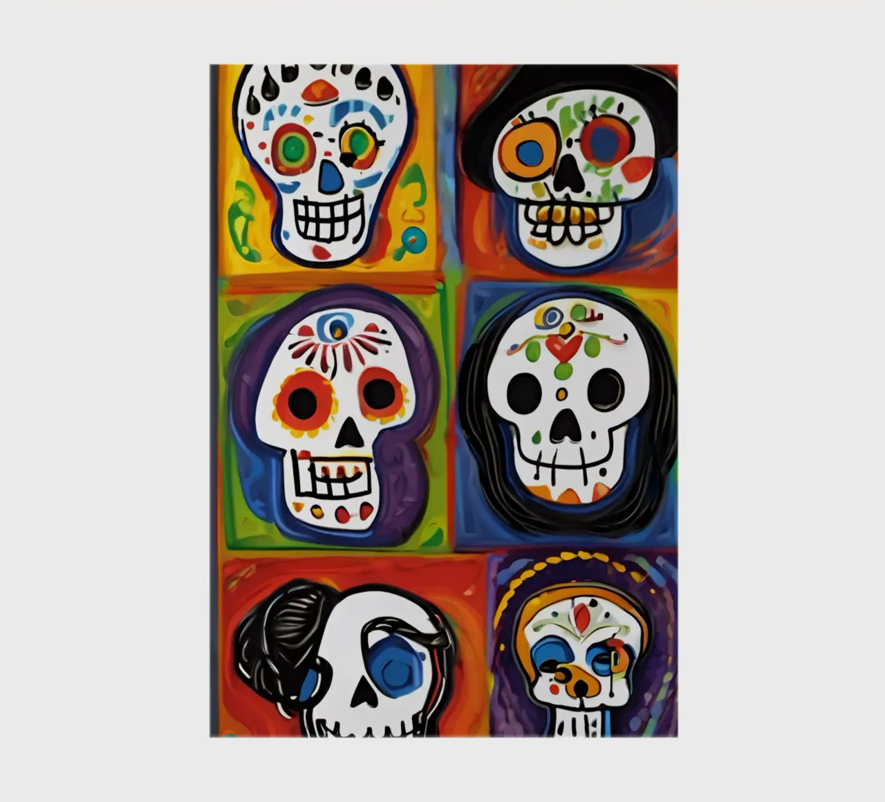 children's coloured skull 1 notebook by Rezh creations