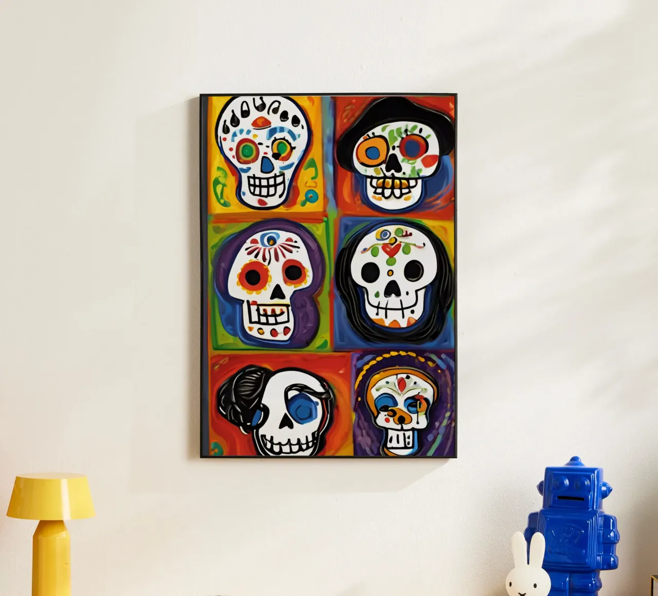 children's coloured skull 1 alu-dibond by Rezh creations