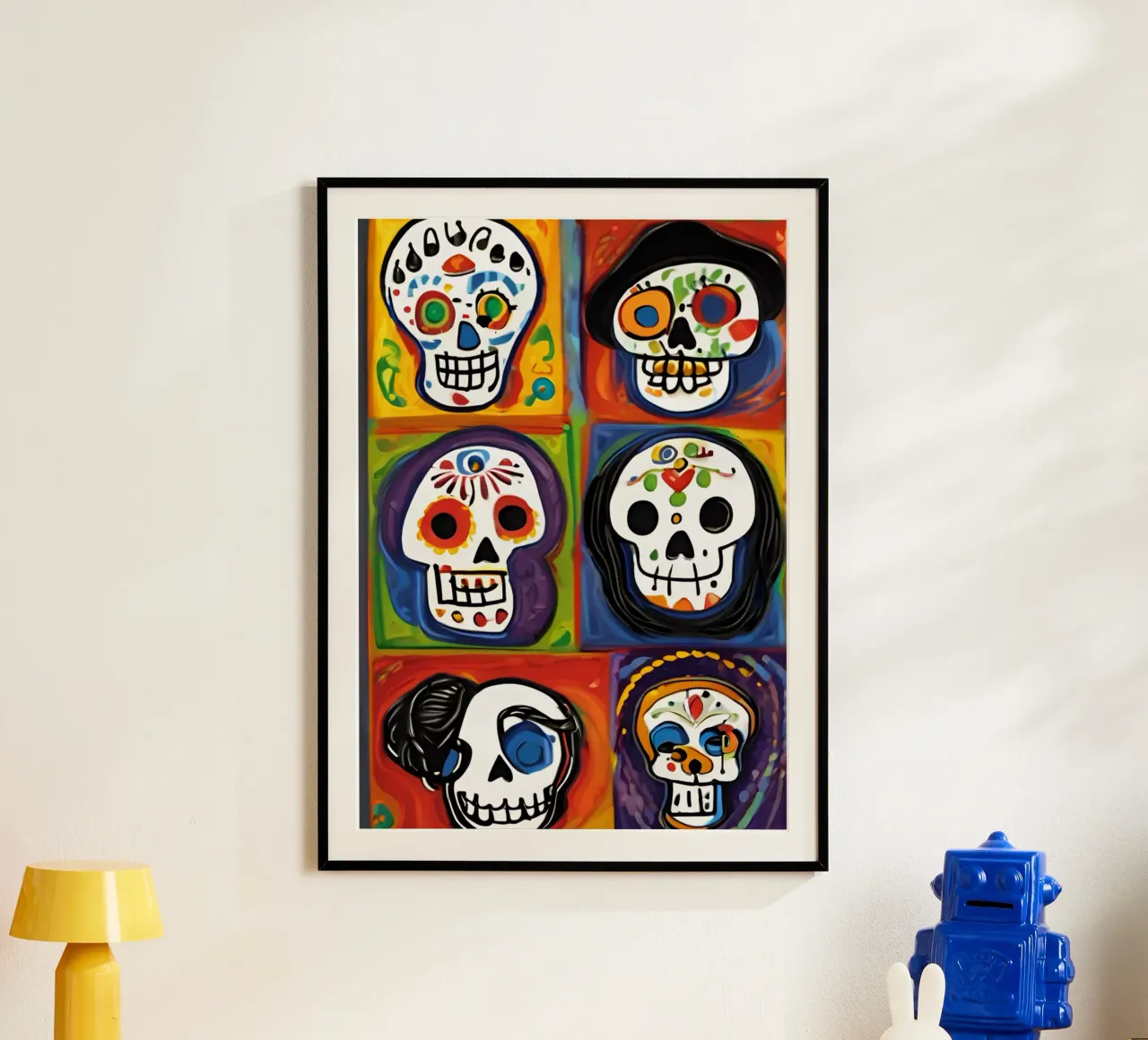 gekleurde schedel voor kinderen 1 poster van Rezh creations