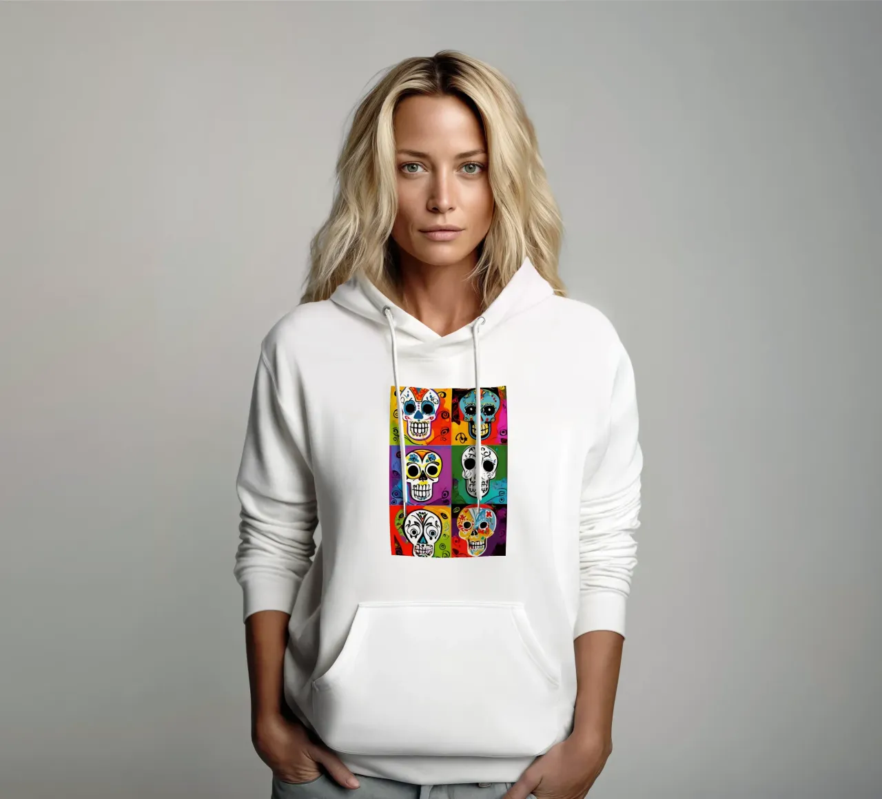 crâne coloré enfantin 2 felpa con cappuccio da Rezh creations