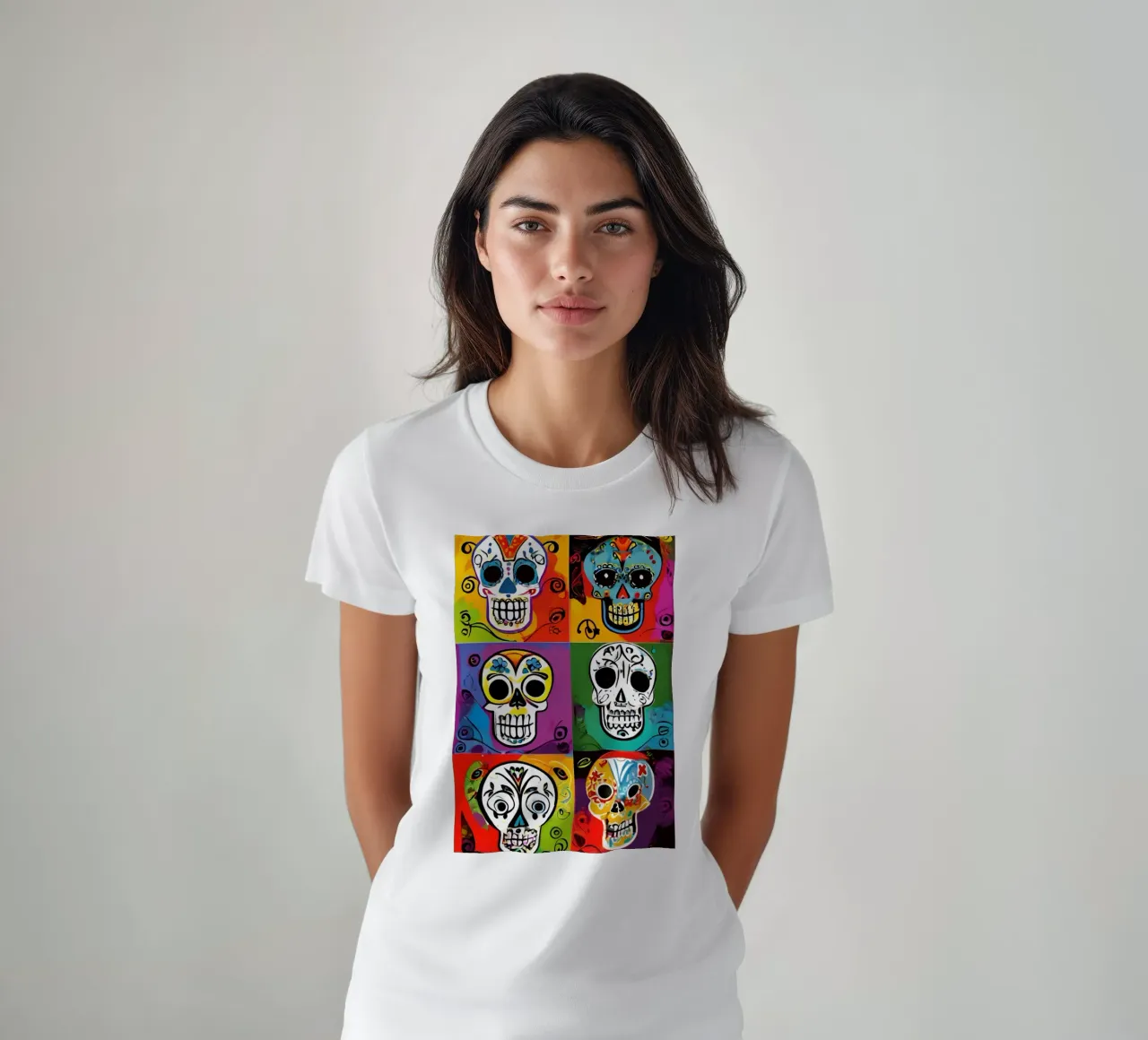 crâne coloré enfantin 2 t-shirt da Rezh creations
