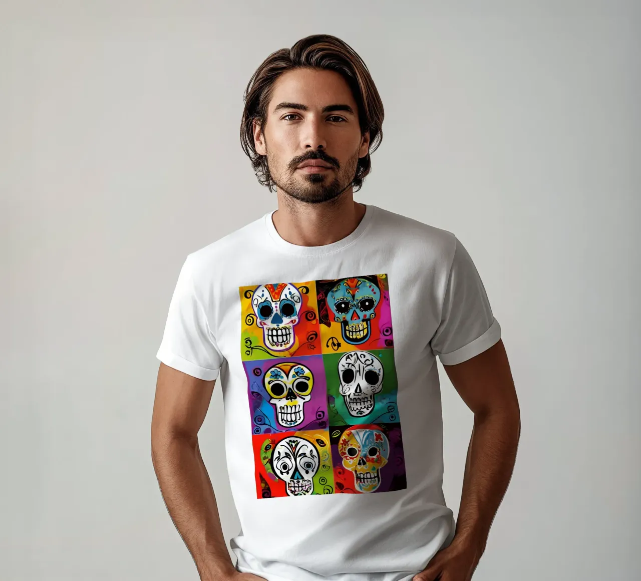 crâne coloré enfantin 2 t-shirt da Rezh creations