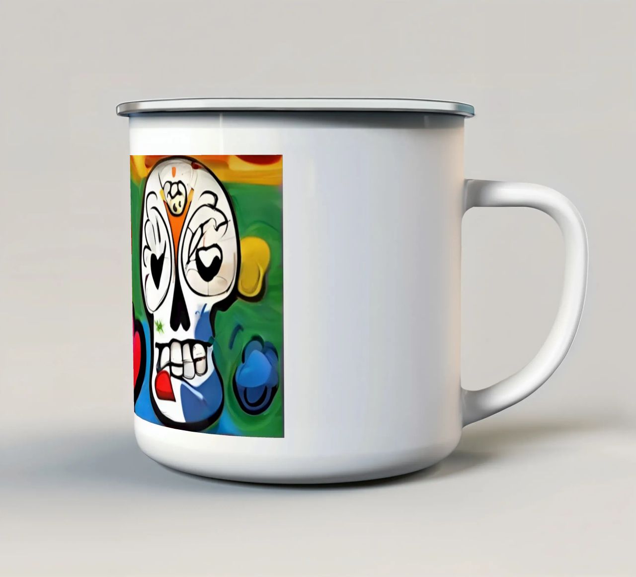 crâne coloré enfantin 3 tazza in smalto da Rezh creations