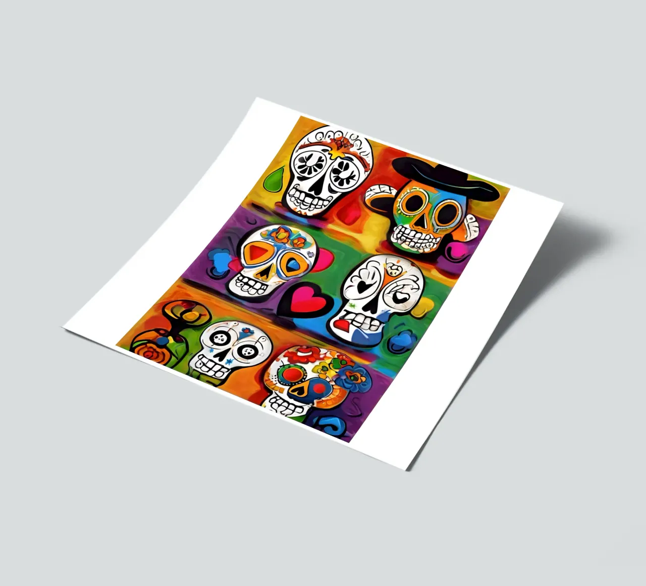 crâne coloré enfantin 3 sticker sheet by Rezh creations