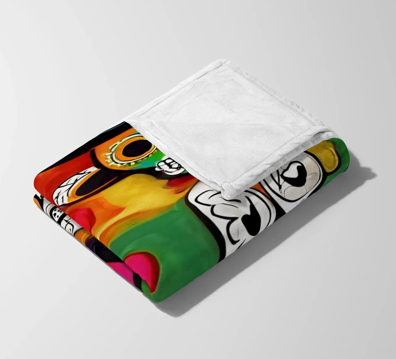 crâne coloré enfantin 3 fleece blanket by Rezh creations