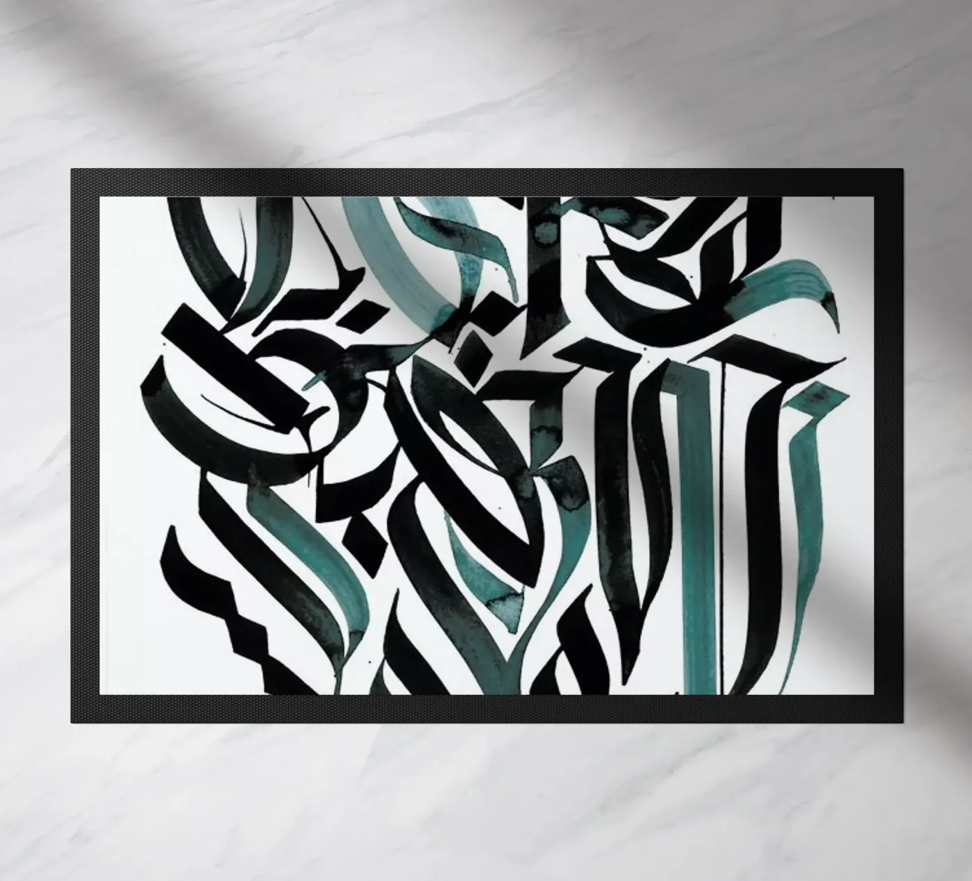 Blue Calligraphy deurmat van Drury Brennan