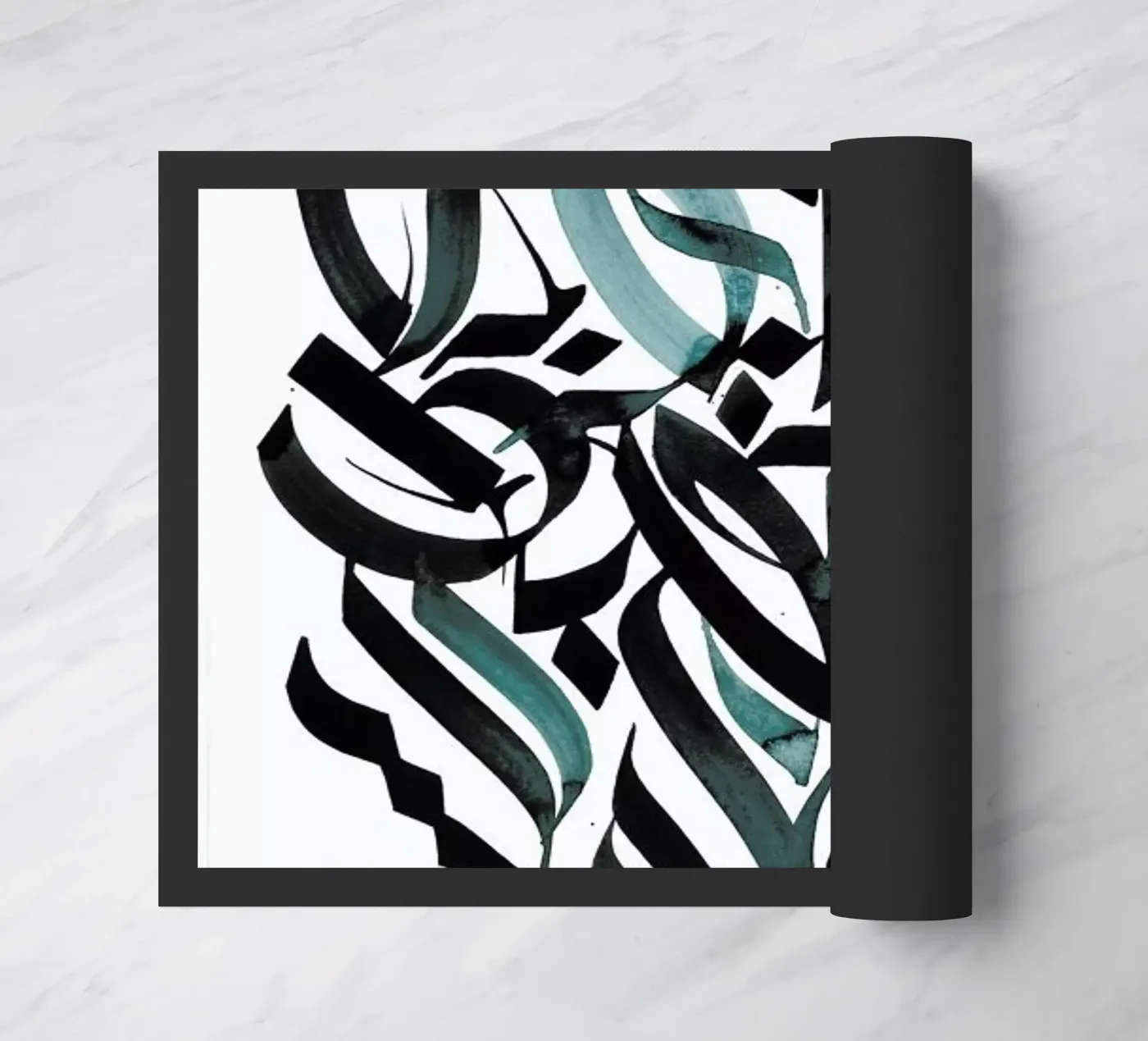 Blue Calligraphy deurmat van Drury Brennan