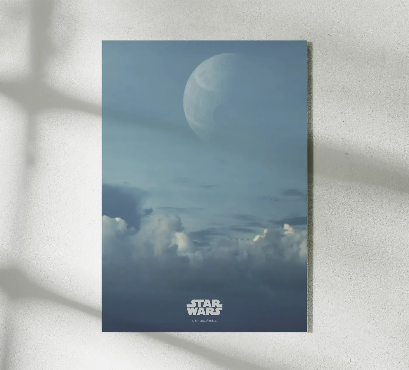 Death Star Behind the Clouds plexiglass da Star Wars