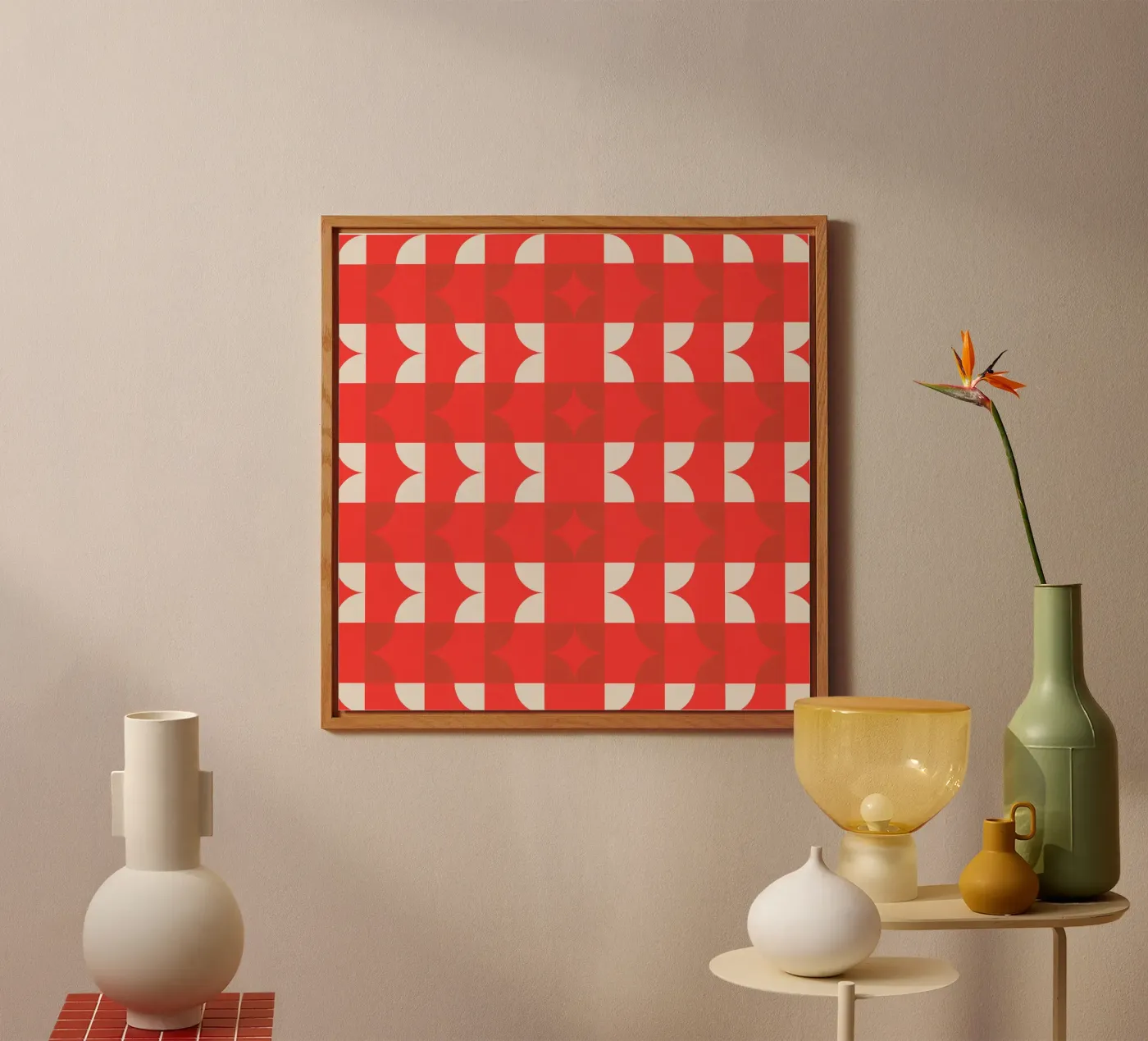 red pattern forex-plaat van Dream In Colors