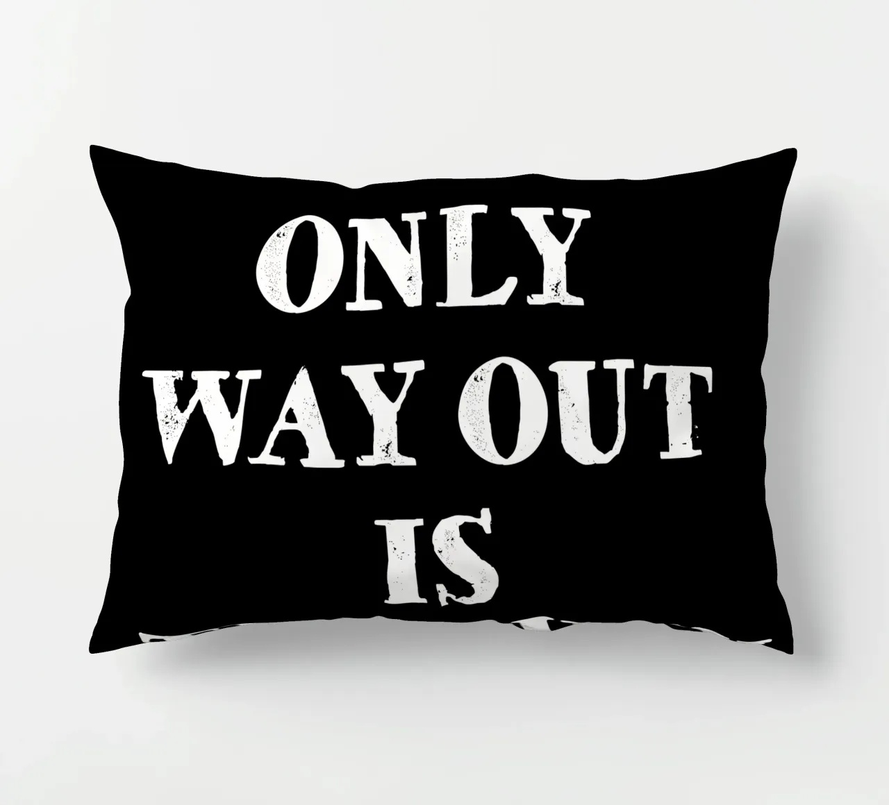 THE ONLY WAY OUT IS THROUGH kussen van happieeagle