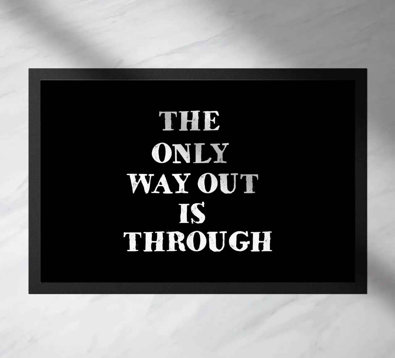 THE ONLY WAY OUT IS THROUGH doormat by happieeagle