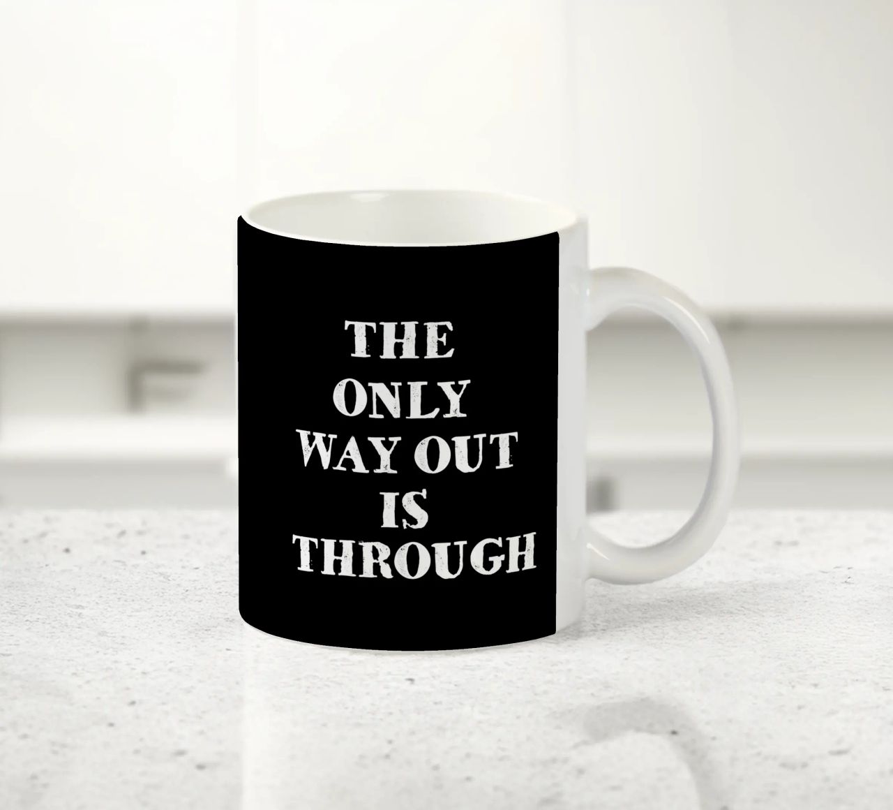 THE ONLY WAY OUT IS THROUGH tazza in ceramica da happieeagle