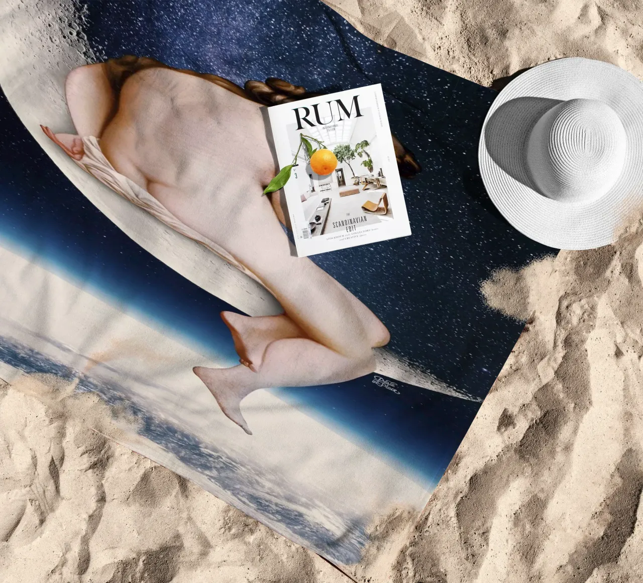 Moonwatcher beach towel by Paste in Place