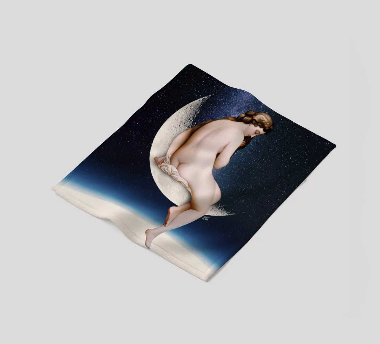 Mondbeobachter Fleecedecke von Paste in Place