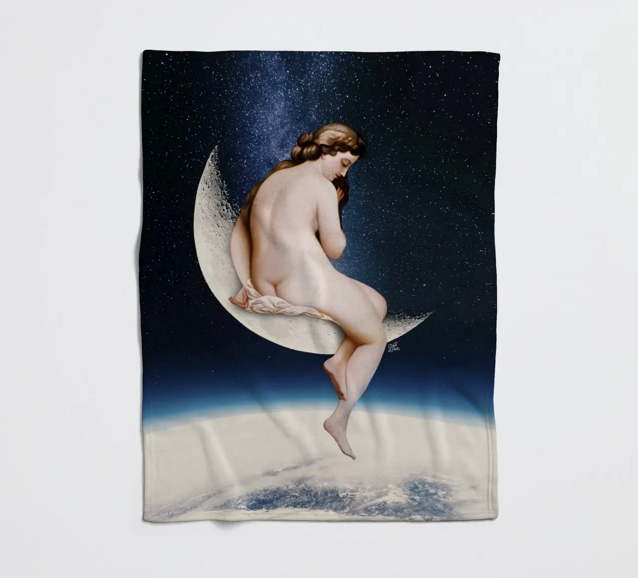 Mondbeobachter Fleecedecke von Paste in Place