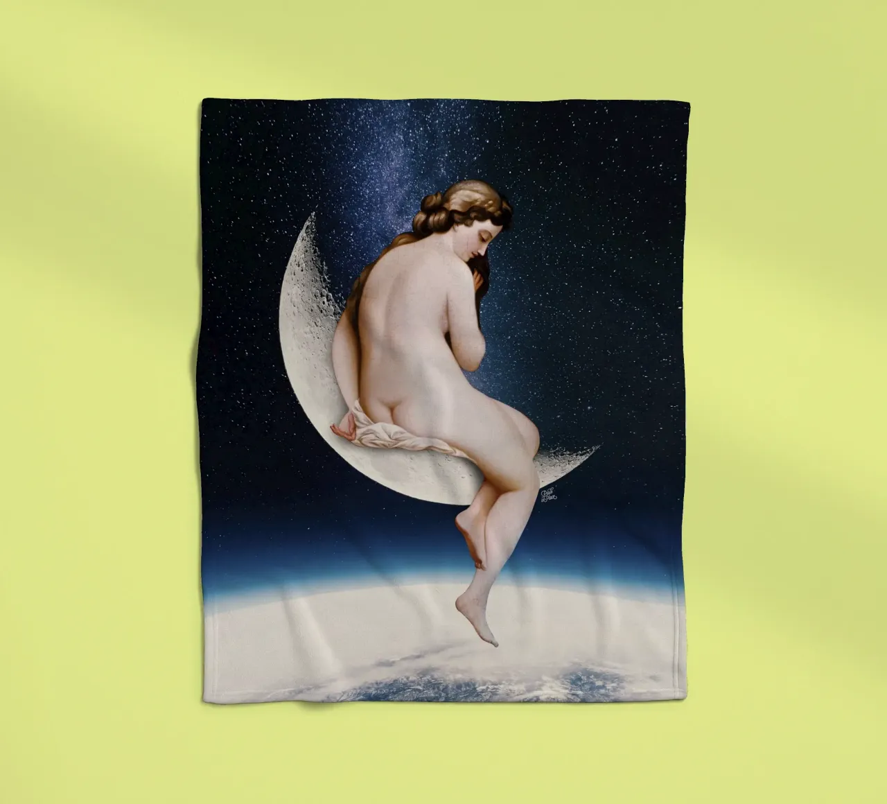 Mondbeobachter Fleecedecke von Paste in Place