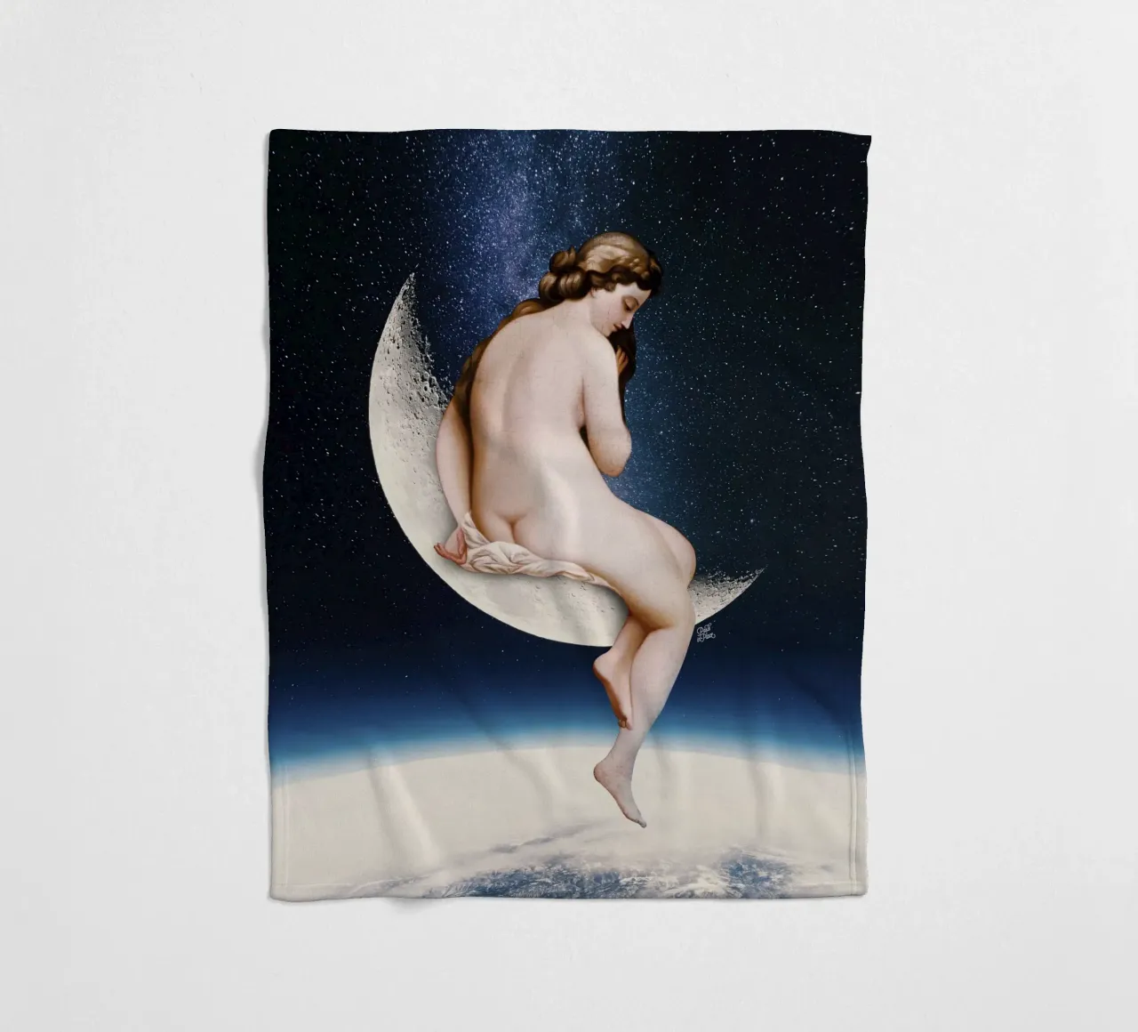 Mondbeobachter Fleecedecke von Paste in Place