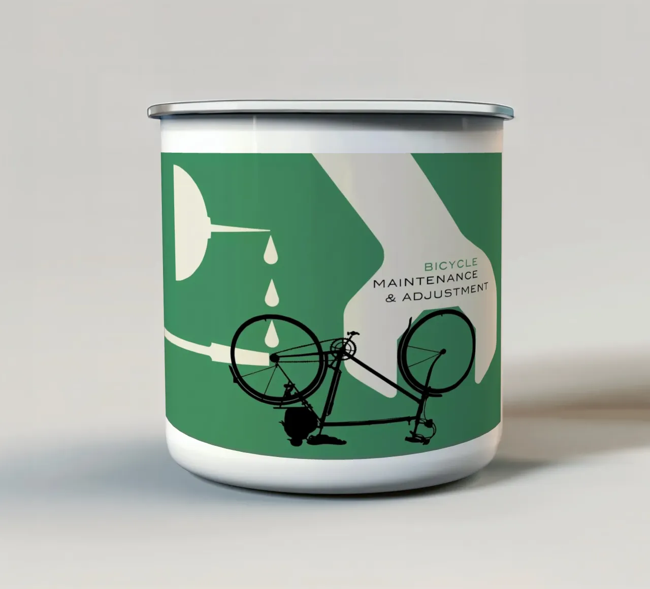 Bicycle Maintenance and Adjustment tazza in smalto da Hemingway Design