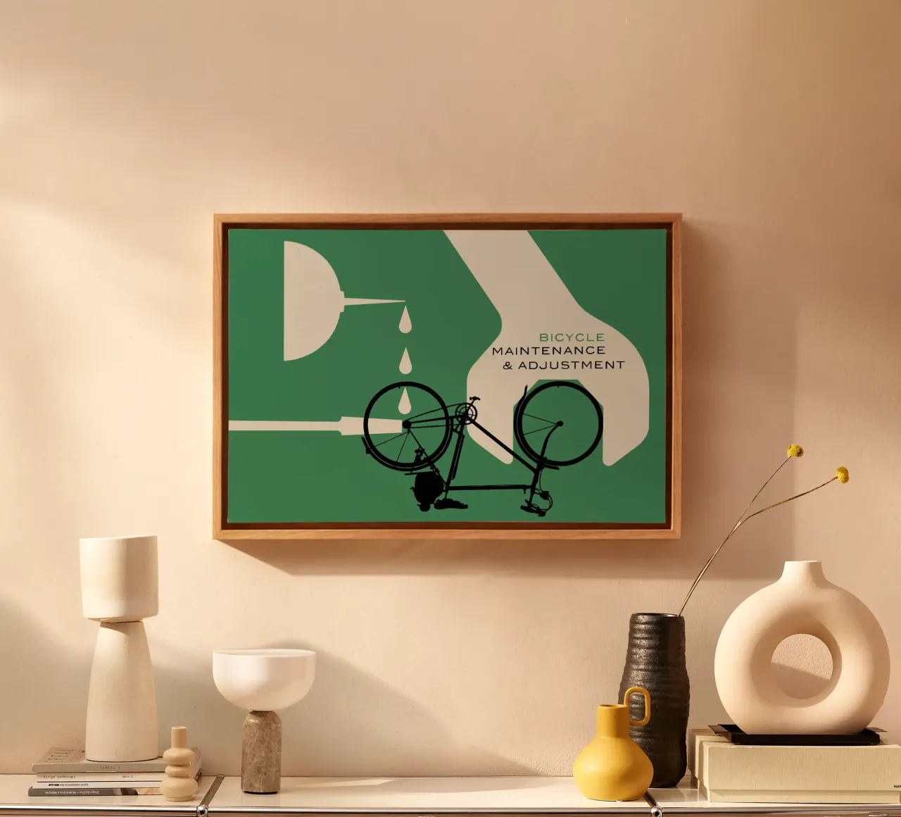 Bicycle Maintenance and Adjustment tela con Cornice a cassetta da Hemingway Design