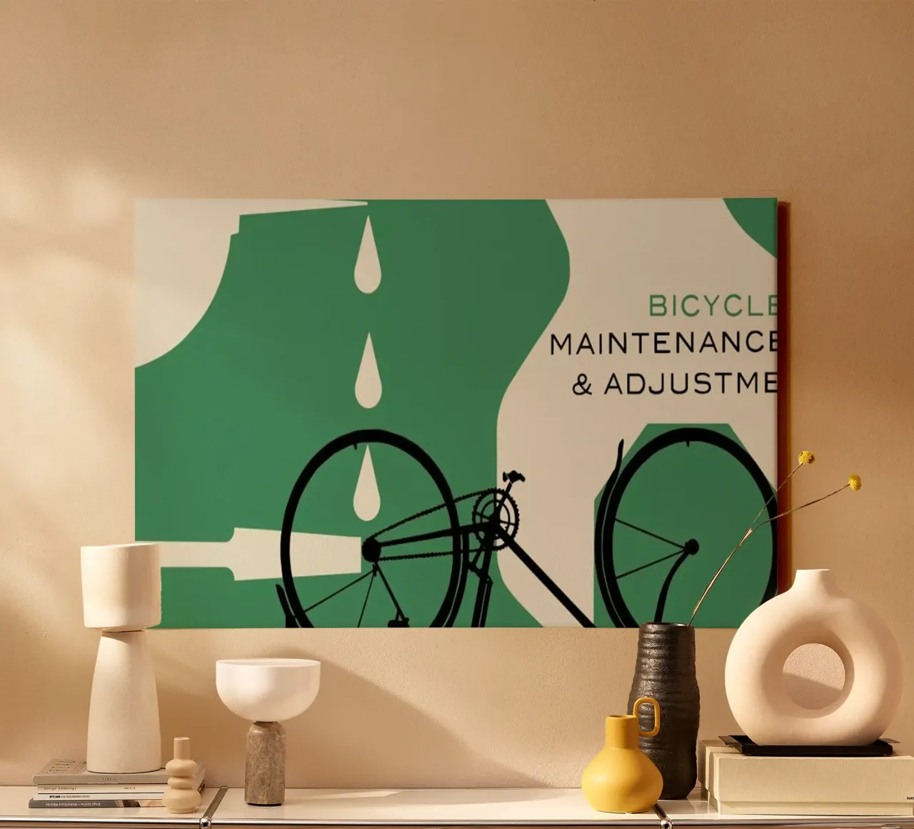 Bicycle Maintenance and Adjustment tela con Cornice a cassetta da Hemingway Design