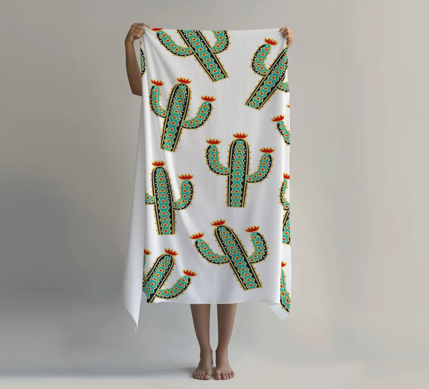 Cute cactus pattern telo mare da Happypatterns