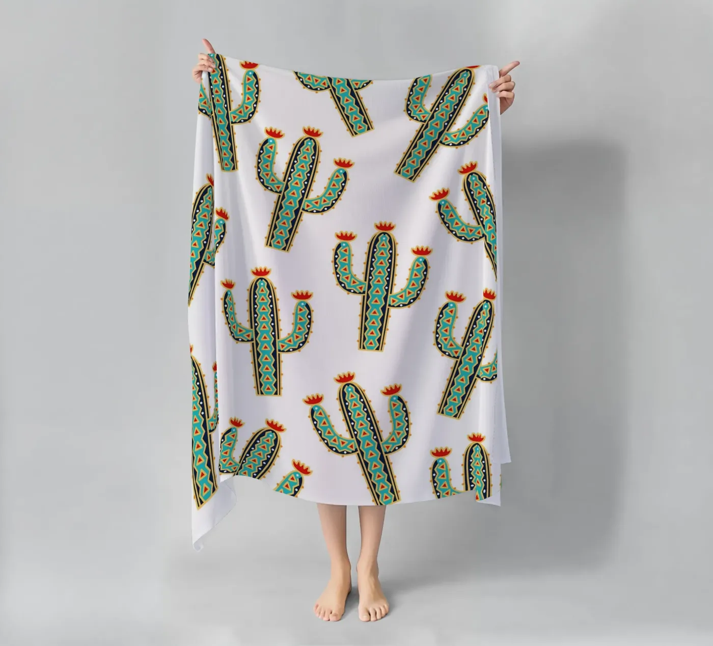 Cute cactus pattern telo mare da Happypatterns