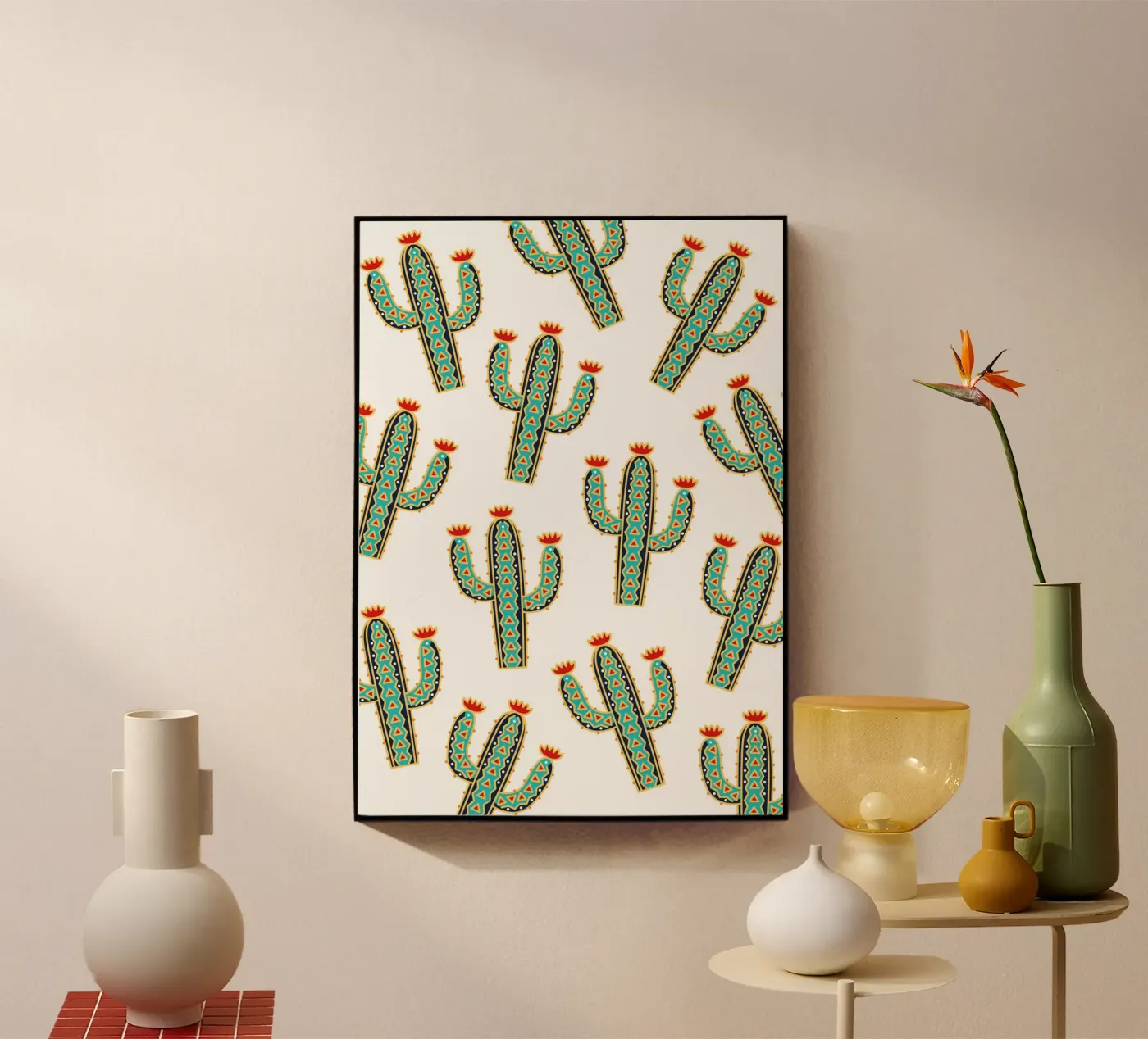 Cute cactus pattern plexiglas de Happypatterns