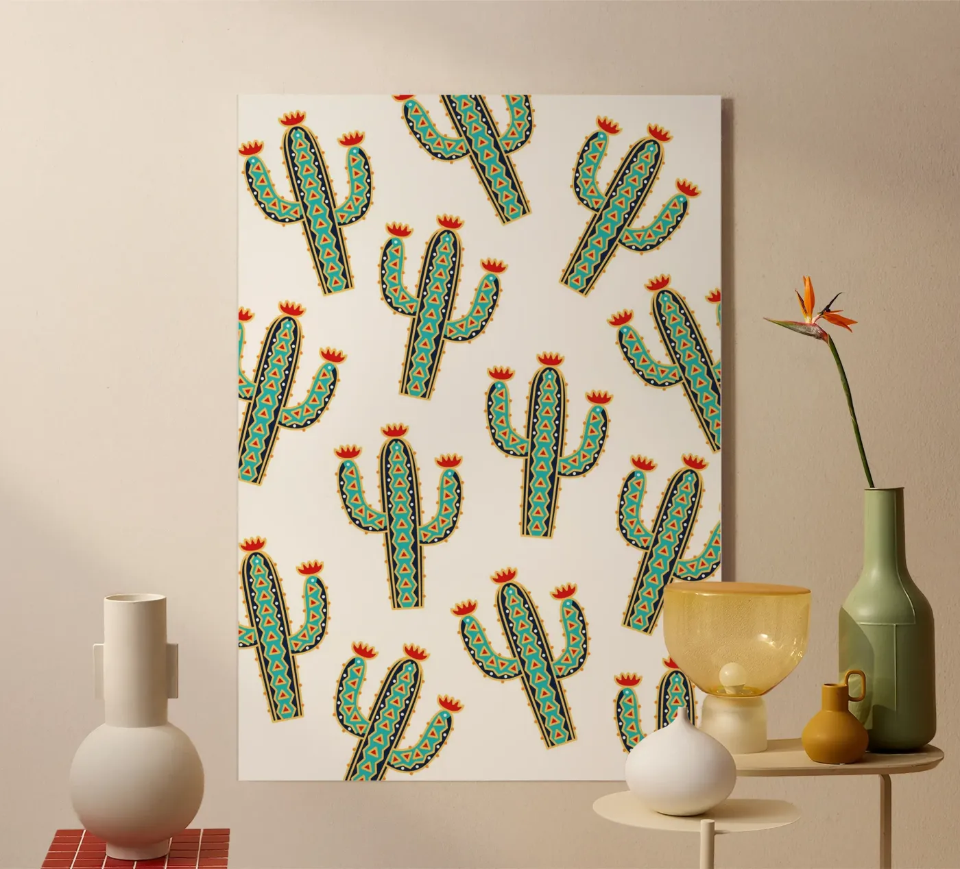Cute cactus pattern plexiglas de Happypatterns