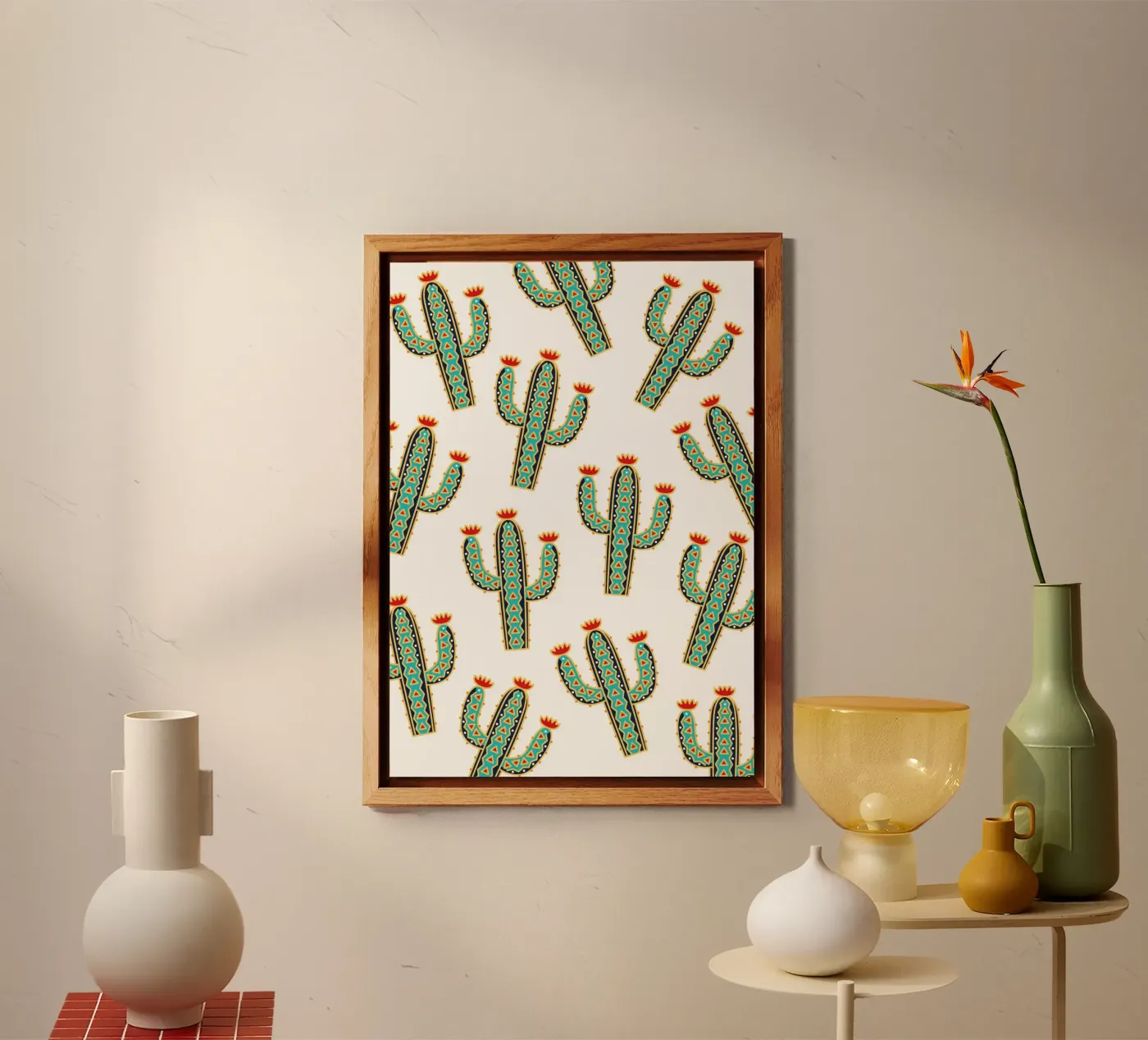 Cute cactus pattern pannello forex da Happypatterns