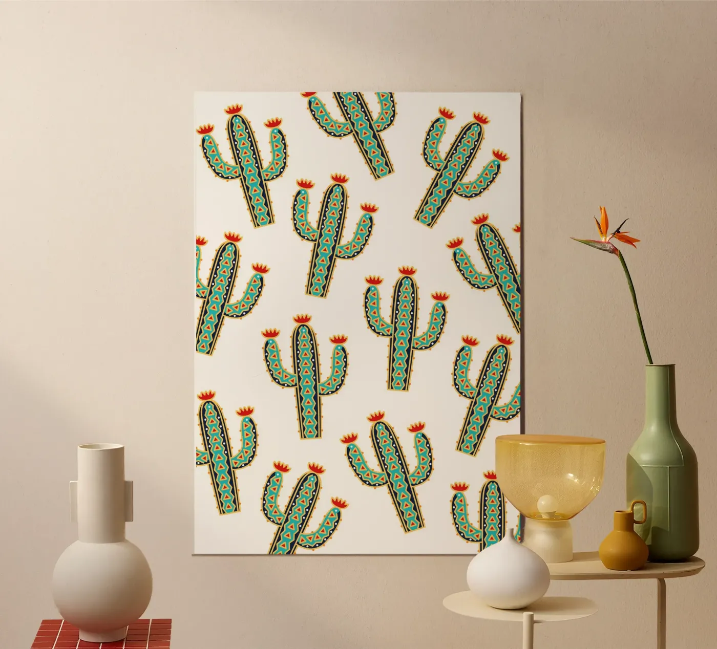 Cute cactus pattern pannello forex da Happypatterns