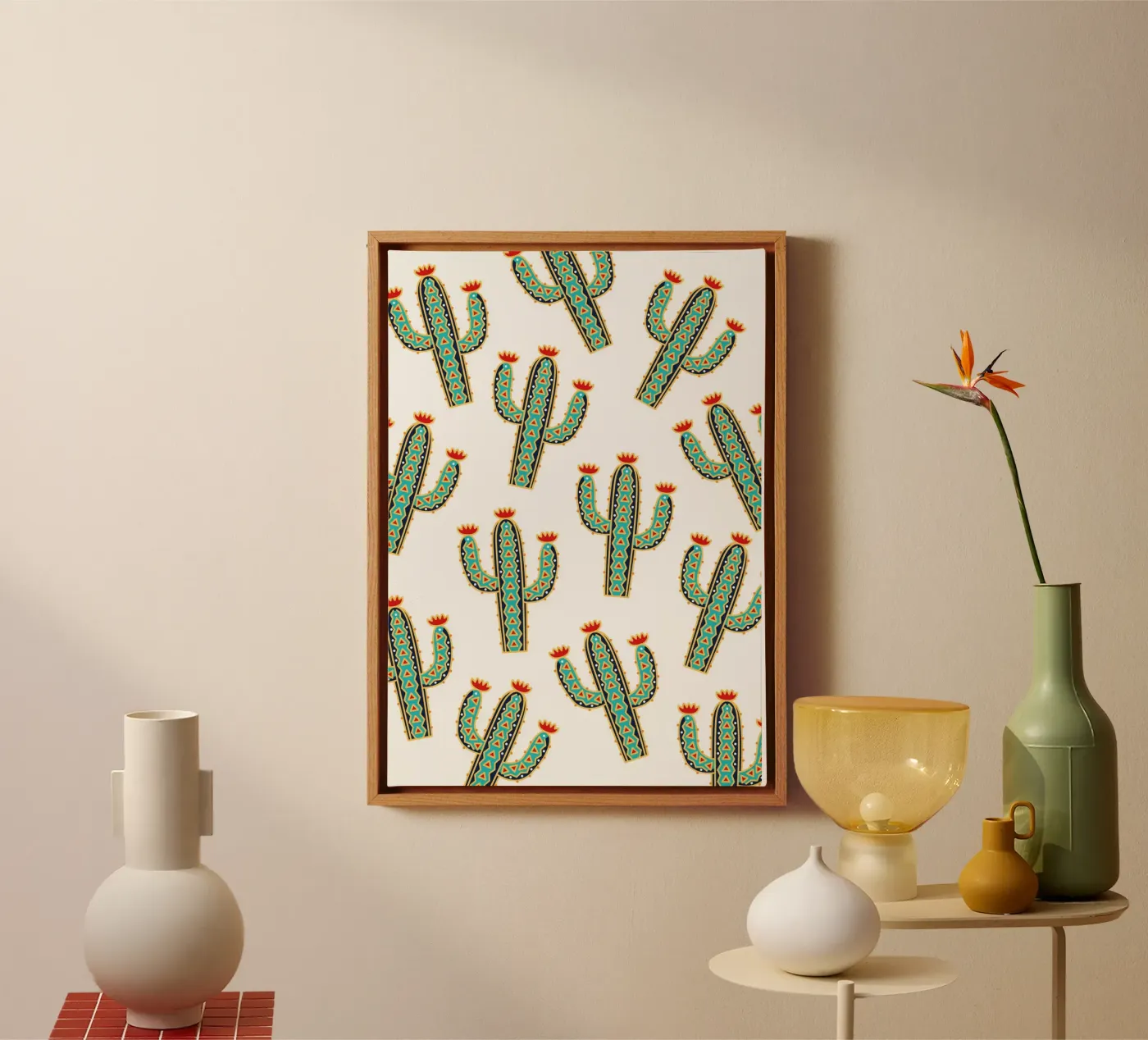 Cute cactus pattern canvas by Happypatterns